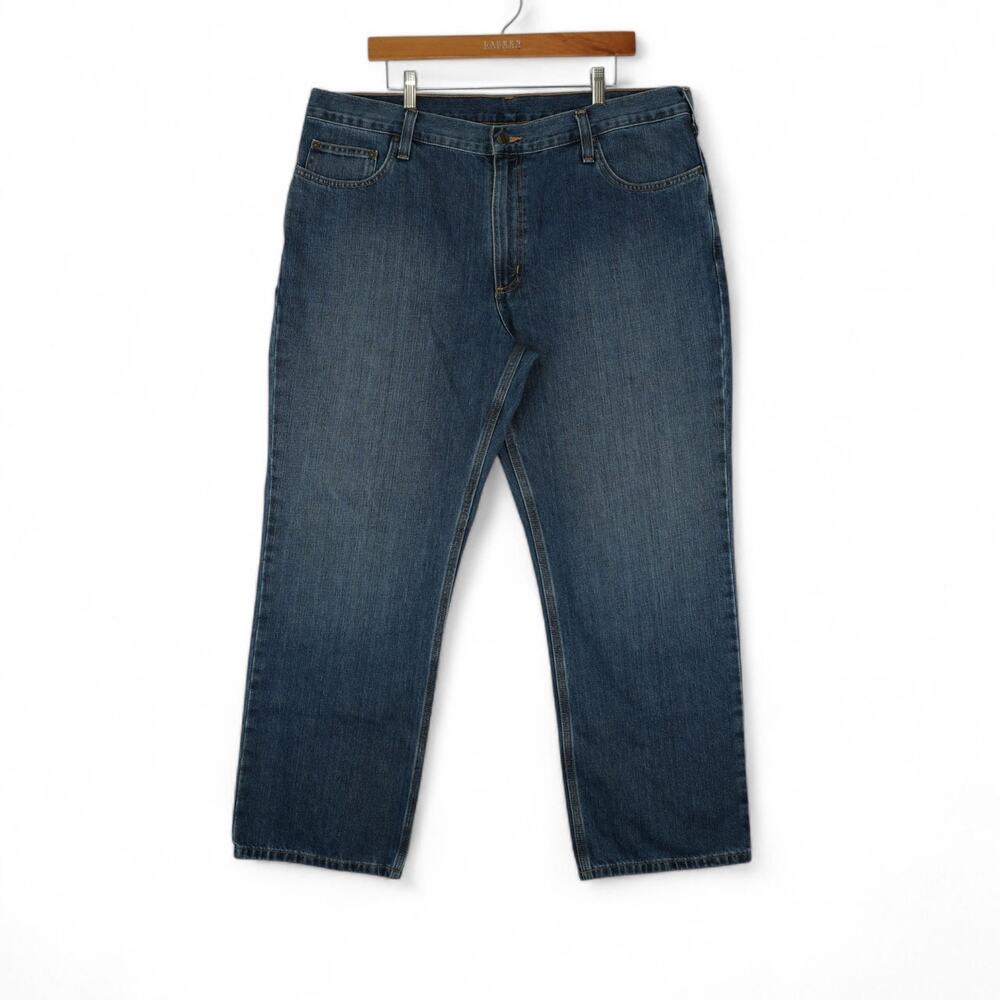 Carhartt Jeans Mens 40x30 Blue Relaxed Fit‎ Straight Leg Denim BD1483-M